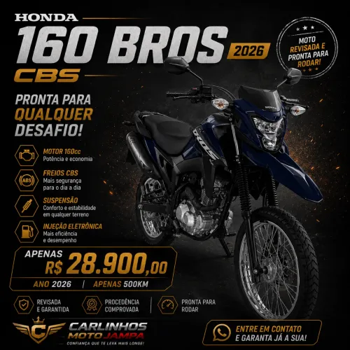 Bros 160 CBS zerada 500km