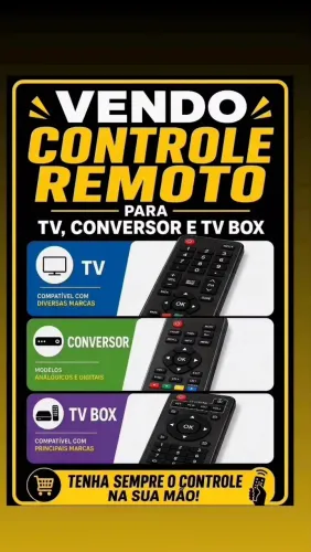 TEMOS CONTROLE REMOTO TV/TV BOX