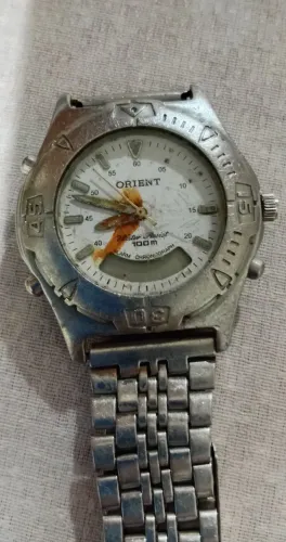 RELÓGIO ORIENT MBSSA 007 ZFM-195 PARA CONSERTO PULSEIRA NÃO É ORIGINAL PONTEIROS NÃO GIRA 