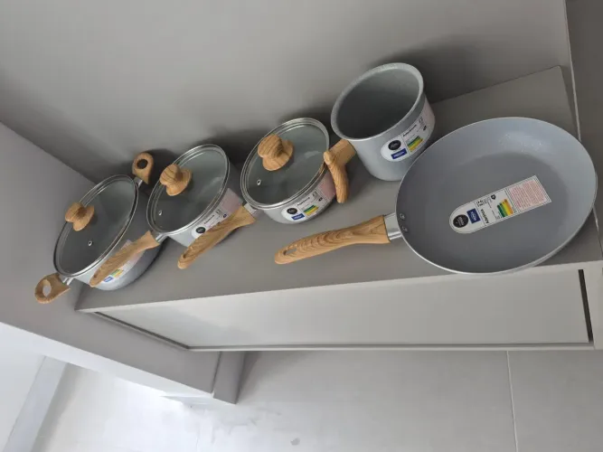 Jogo de Panelas Brinox Antiaderente Ceramic Life 5 Peças Indução