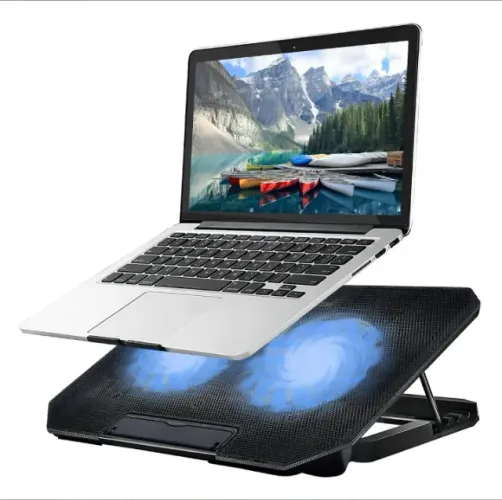 Base Refrigerada para notebook 2 leds Azul silenciosa