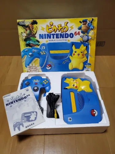 Nintendo 64 Pikachu Blue & Yellow Japonês Completo na Caixa