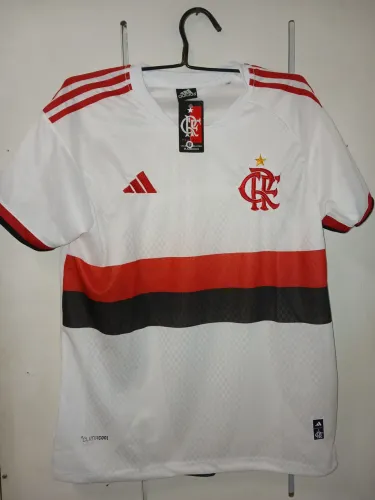 Camisa Flamengo Branca Retrô Adidas Climalite | Escudo Bordado |
