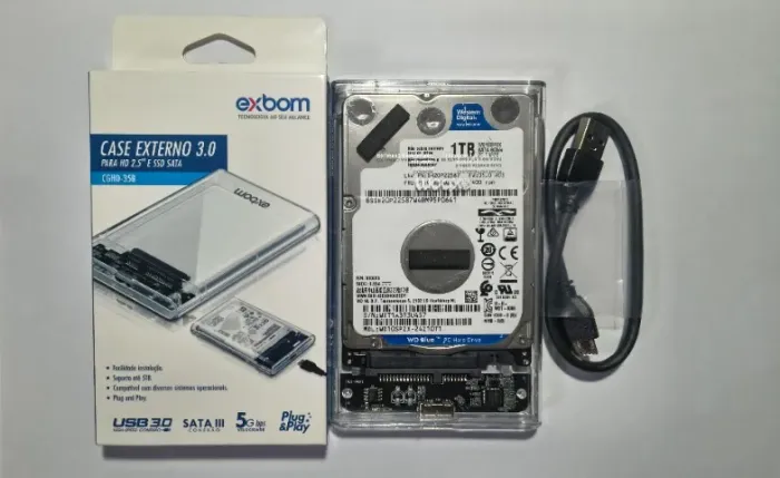 HD Externo WD Blue 1TB - USB 3.0 - 100% Saudável - PS4 / Xbox