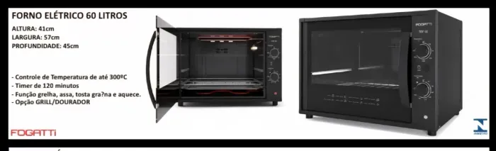 Forno elétrico 60l