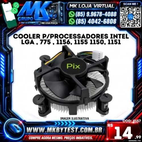 Cooler Para Processadores intel LGA , 775 , 1156, 1155 1150, 1151