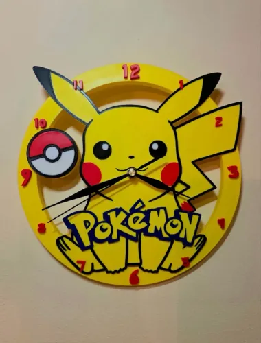 Relógio parede Pikachu 25cm