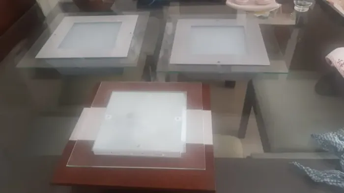 3 Lustres de Teto Quadrados - Ótimo Estado - Iluminação Moderna!