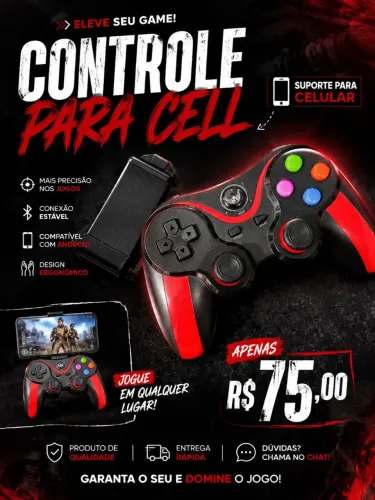 Vendo controle bluetooth pra jogar no cll tanto no Android quanto no ios
