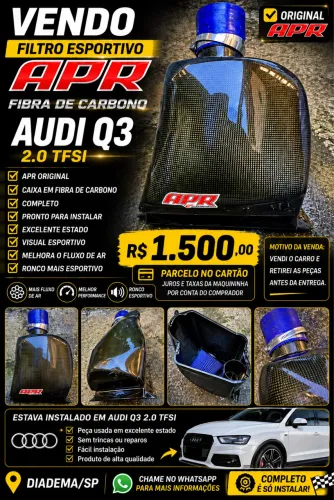 Filtro Esportivo APR FIBRA DE CARBONO para motores Audi Q3, Jetta, tiguan.