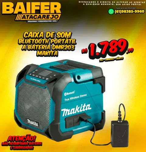 Caixa de Som Bluetooth Portátil a Bateria Dmr203 Makita