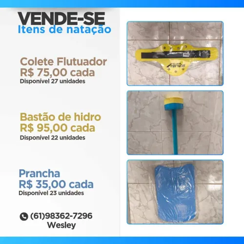 Coletes de flutuação, bastões de hidro e pranchas 