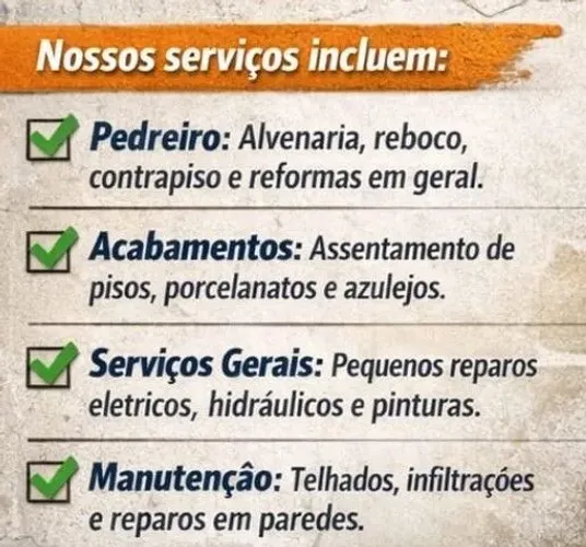 Reformas e reparos resistênciais (Pedreiro)