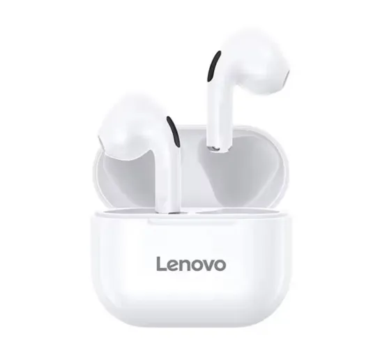 2 fones Lenovo LP40 Plus Bluetooth In-Ear com Som HD e Redução de Ruído para Uso Diário