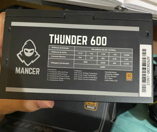 Fonte Mancer Thunder 600W 80 Plus Bronze