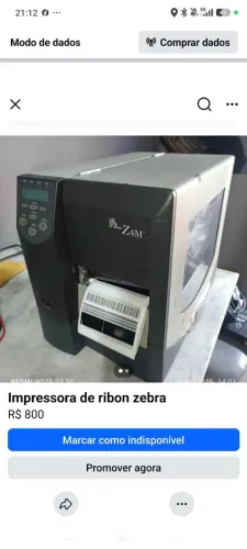 Impressora ribom zebra m4 como nas fotos