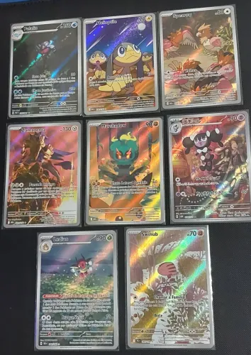 Lote de 8 cartas Pokémon ilustrações raras