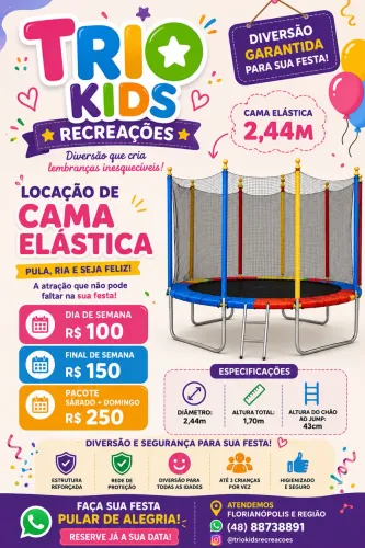 Cama elástica pra locação