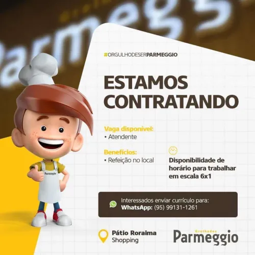 Contrata-se atendente e auxiliar de cozinha com experiencia em chapa.