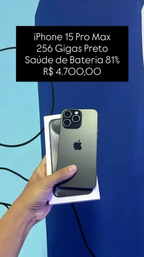 Seminovo: iPhone 15 Pro max 256GB Preto - Impecavel | Loja Fisica