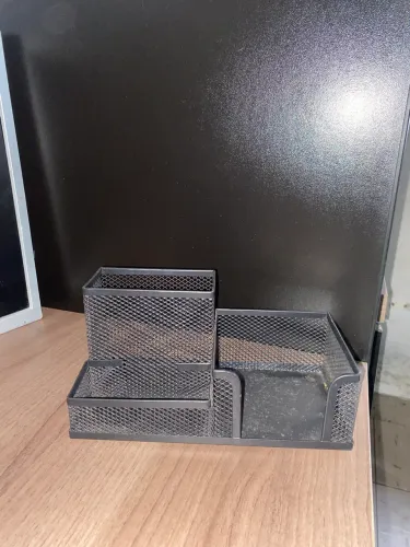 Organizador Porta-Objetos de Escritório em Metal Preto