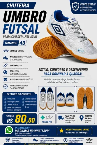 Chuteira Umbro Futsal tamanho 40