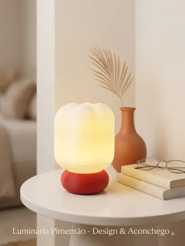 Luminária Pimentão 3D Toque Abajur Decorativo 7 Cores Nova (58/90