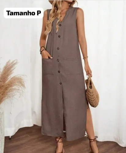 Vestido Longo Café Tam P
