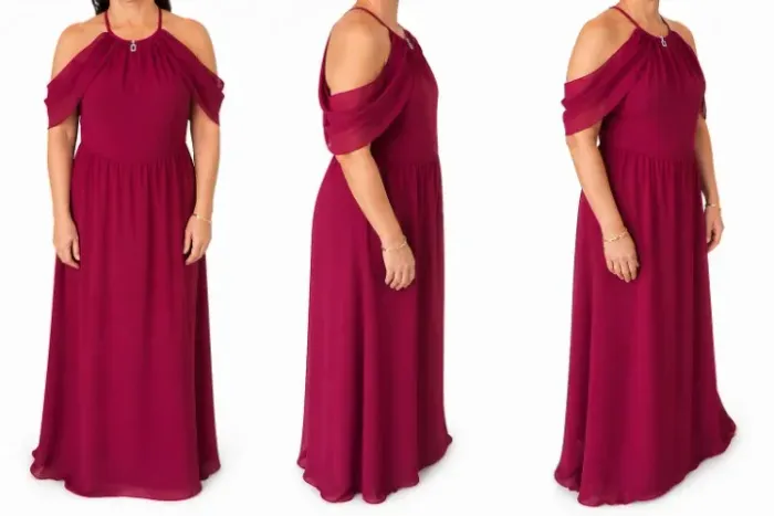 Vestido Longo Vinho Shein XL (44) - Usado Apenas 1 Vez