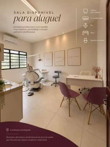 Sala equipada para Dentista ou Biomédico - estrutura completa inclusa