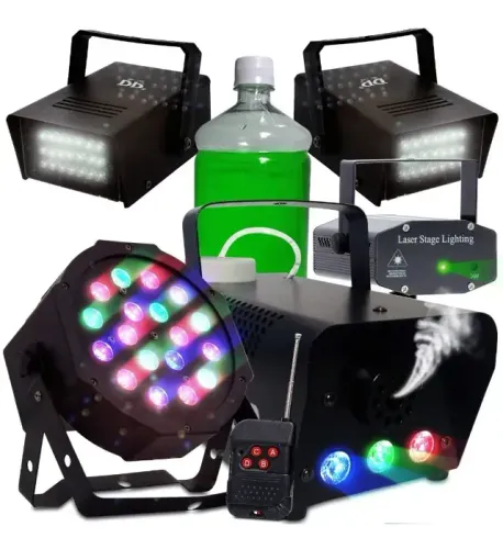 kit 6x1 Super Kit Festa Iluminação Dj Balada Jogo De Luz Strobo Rg
