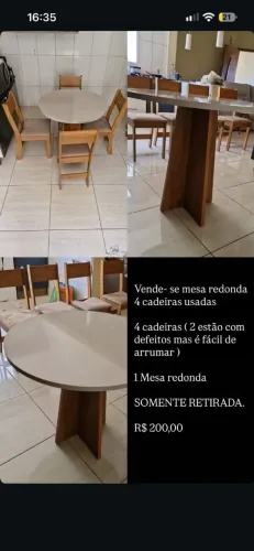 Mesa Redonda 4 Cadeiras