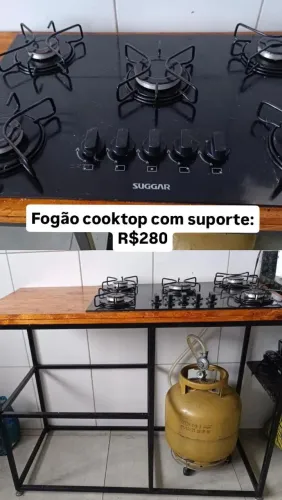 Fogão cooktop com a base
