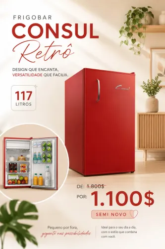 Frigobar Consul Retrô Vermelho 