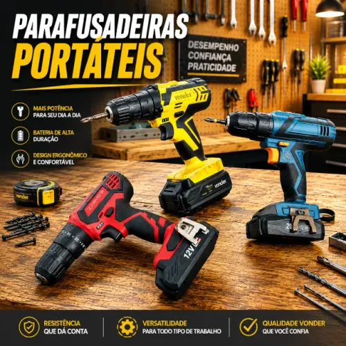 Parafusadeiras portáteis 12v sem fio