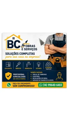 Pedreiro, Eletricista, Hidráulica, instalações em geral e serviços de marido de aluguel