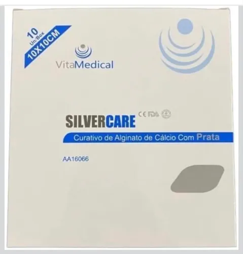 Curativo Silvercare Alginato De Cálcio E Prata 10x10cm unidade