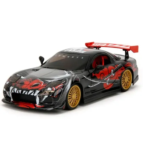 MINIATURA DE CARRO JADA - LABMONKEYS 1993 MAZDA RX-7 WITH SARU - ESCALA 1/24 (35668)