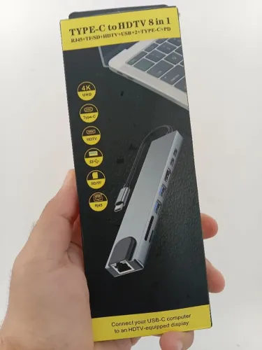Hub Adaptador USB Tipo C 8 Portas (com HDMI 4k) - FRETE GRÁTIS