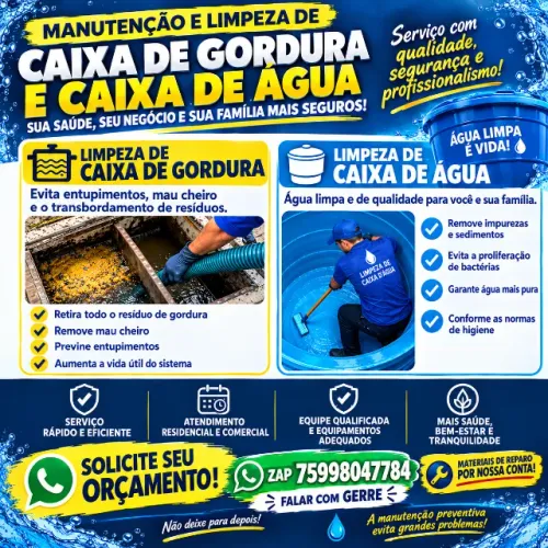 Serviço de manutenção e limpeza