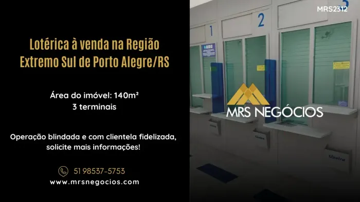 Lotérica à venda na Região Extremo Sul de Porto Alegre/RS