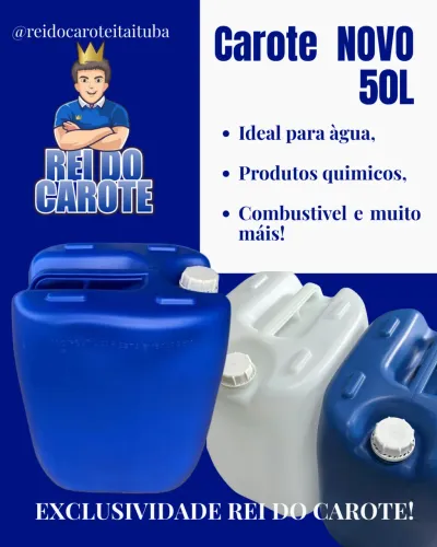 Venda de carote de 50 litros quadrado Exclusividade Rei do carote