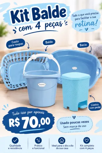 Kit balde 4 peças
