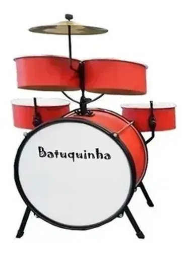 Bateria Infantil Rmv Batuquinha Vermelho De 2 A 10 Anos