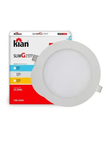 Luminaria Led Kian Embutir Redonda 18W Biv Slim (Luz Branca morna )