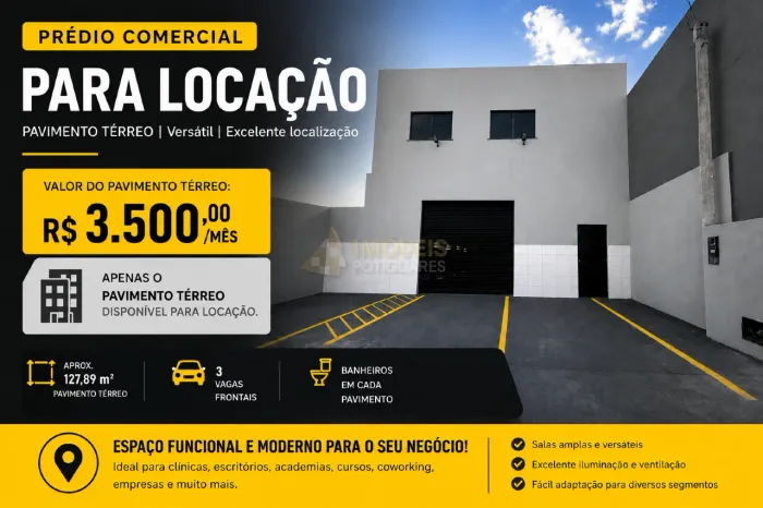 Prédio Comercial para Locação | 1 Pavimento | Excelente para Clínicas, Escritórios, Academ