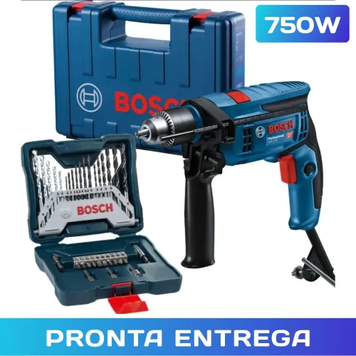 FURADEIRA BOSCH 750W PROFISSIONAL+ KIT BROCAS BOSCH 33 PEÇAS 