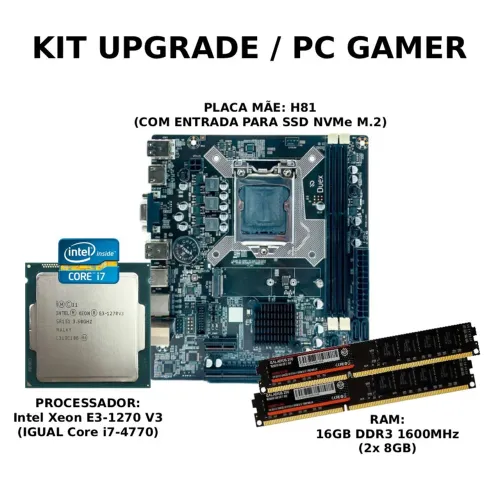 KIT XEON (i7 4770) + H81 + 16GB RAM