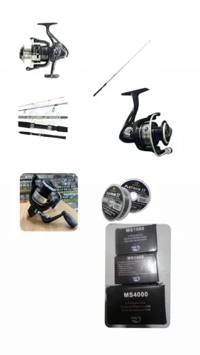 kit pesca - 1vara laguna 1.83 - 2 varas laguna1.52 - 2 molinetes mgs1000 - 1 molinete 4000