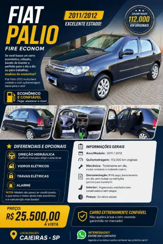 Fiat Palio 1.0 Economy Fire Flex 8V 4P 2012